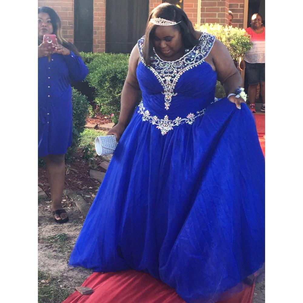 prom dress royal blue princess style